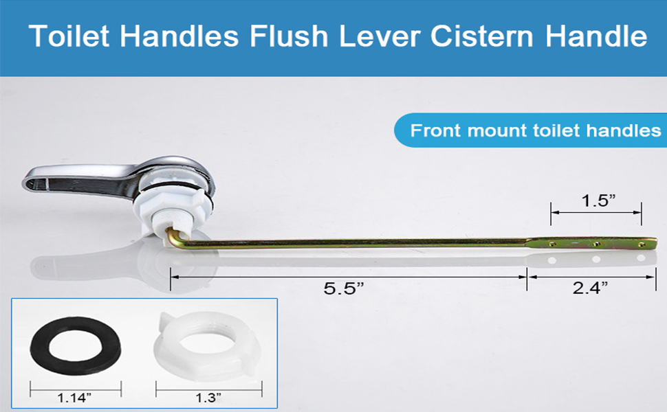 Rina Vella Toilet Handles Replacement,ABS Toilet Flusher Handle with Copper Rod,Front Mount,7.9