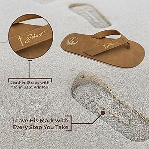 light brown flip flops