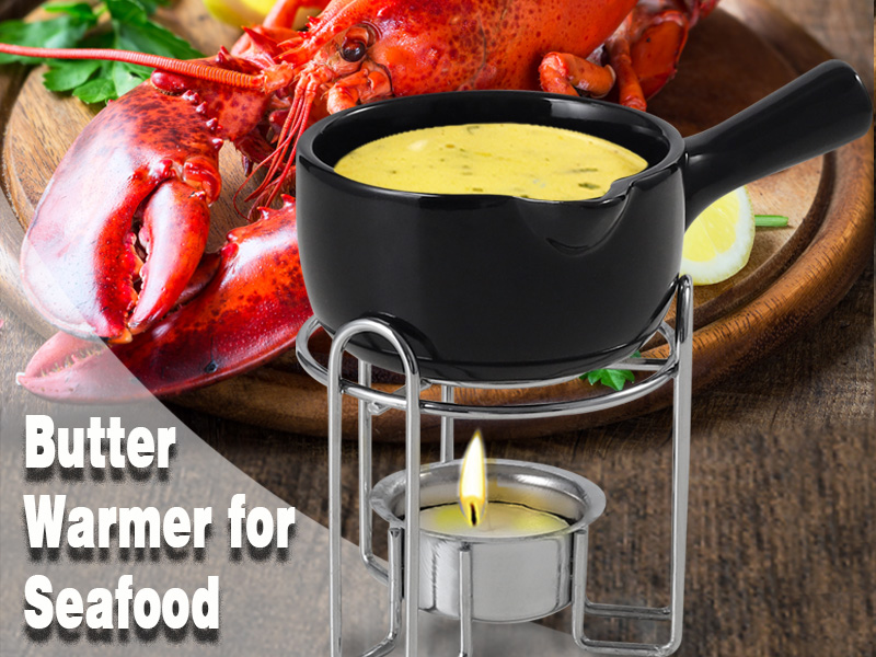 Artestia Butter Warmer for Seafood Set of 4, Cermic Lobster