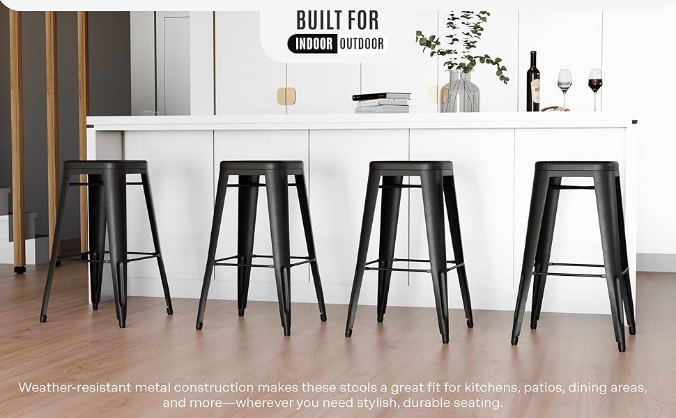 kitchen island indoor outdoor patio dining balcony metal barstool bar stool durable