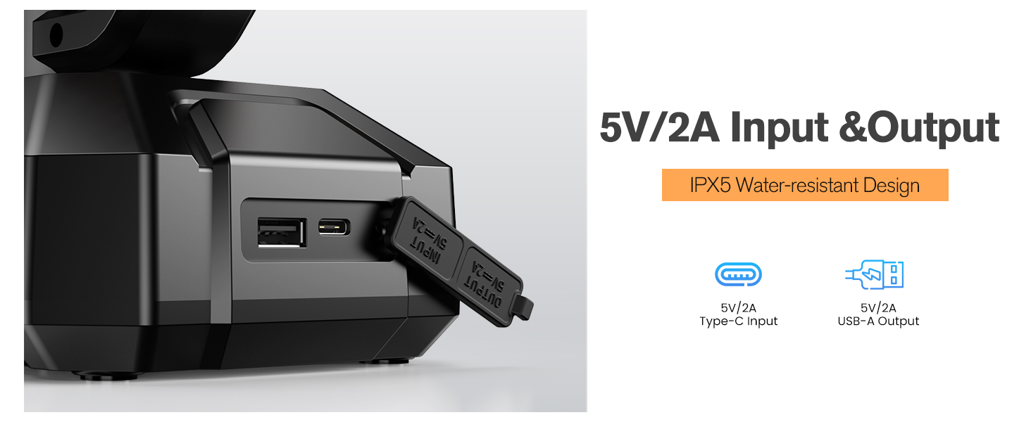 Geek Aire Portable Camping Fan With Lights, 20000mAh Detachable Rechargeable Battery