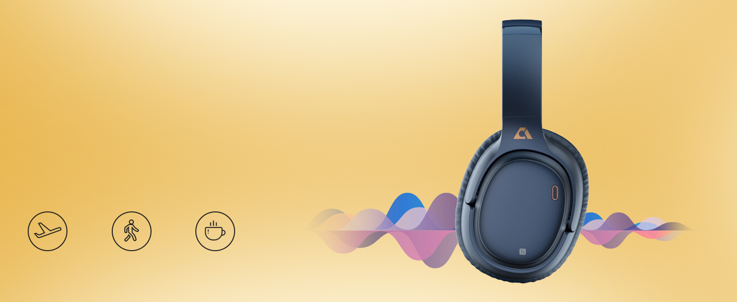 Ankbit E700 Hybrid Active Noise Cancelling Headphones