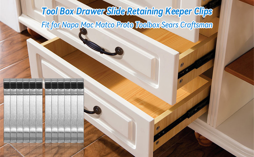 EMIHO 12 Pcs Tool Box Drawer Slide Retaining Keeper Clips Early 2 Inch