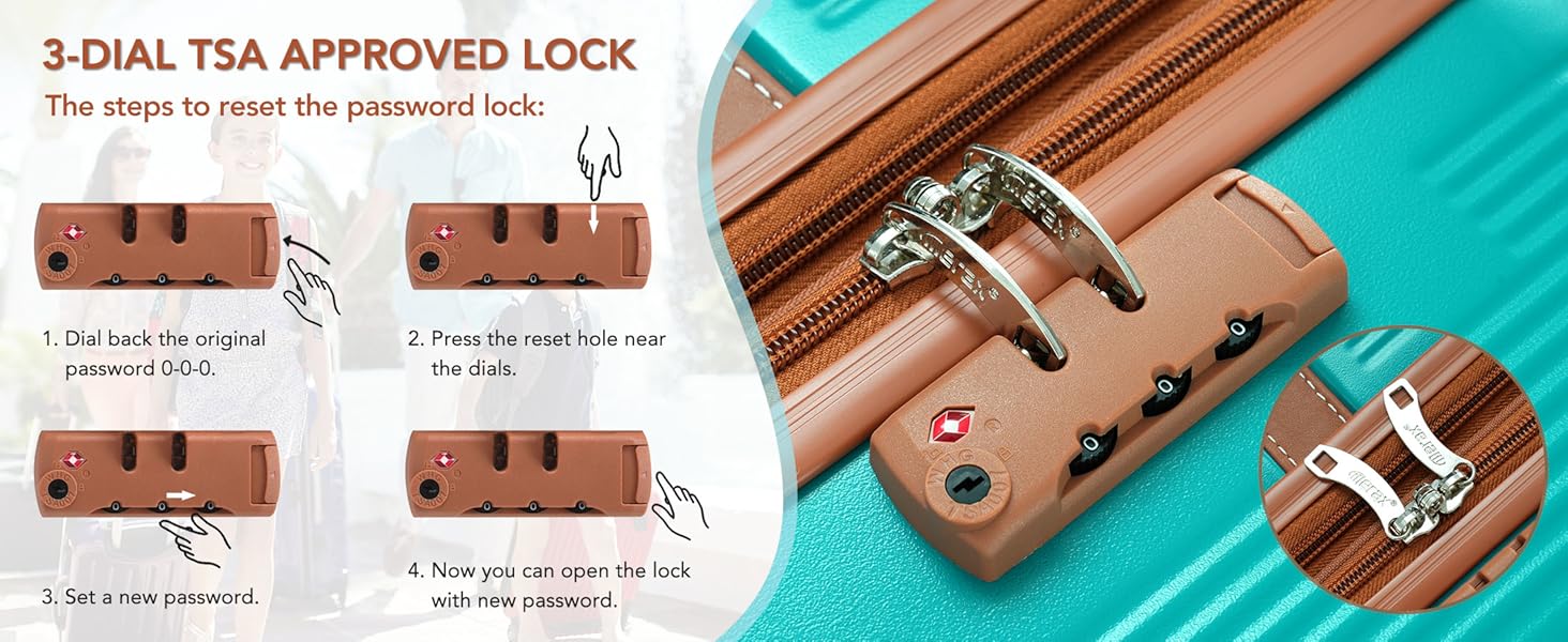 Merax Luggage Sets Suitcase Set with 8 Spinner Wheels