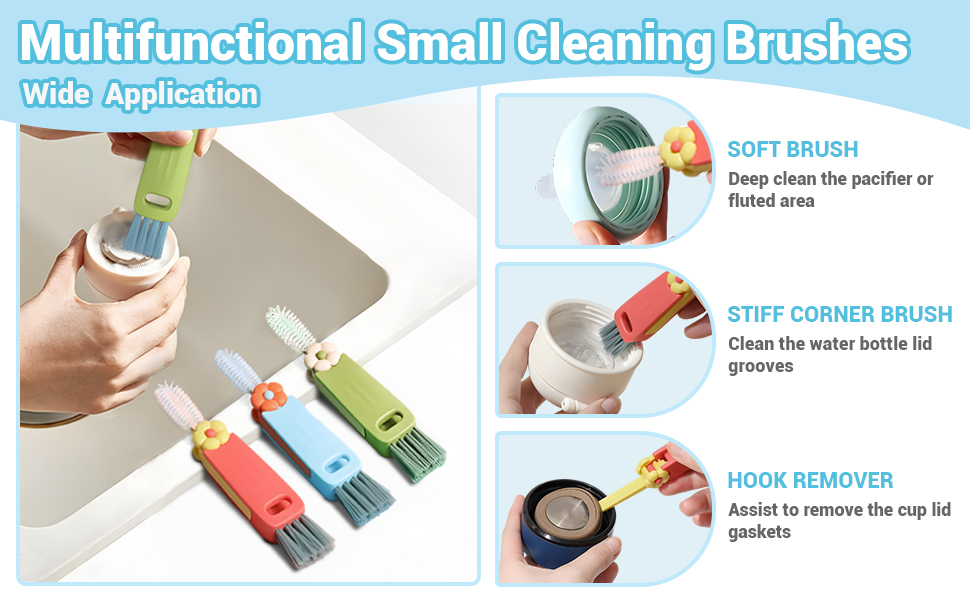   3 in 1 Cup Lid Cleaning Brush