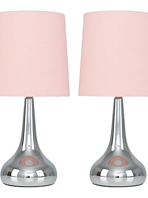 pair of pink lamps