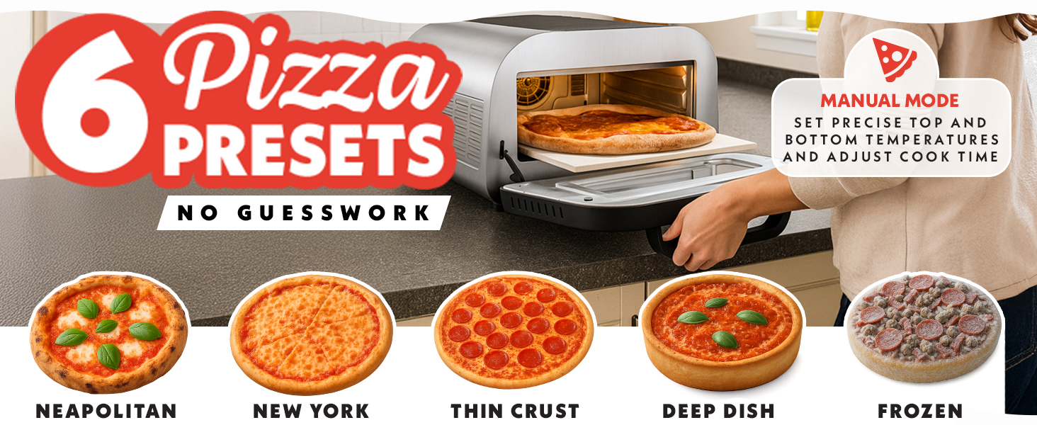 6 Pizza Presets For Perfect Pizza Every Time Multi-Fuction Pizza Over