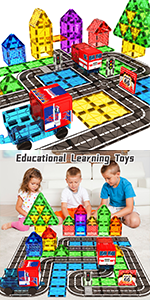 Car Roads Magnetic Tiles Set