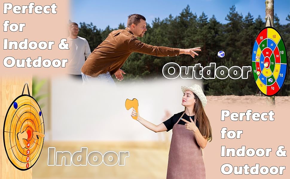 JstFrU Foam Axe Throwing Game Set,26 inch Large Dart Board