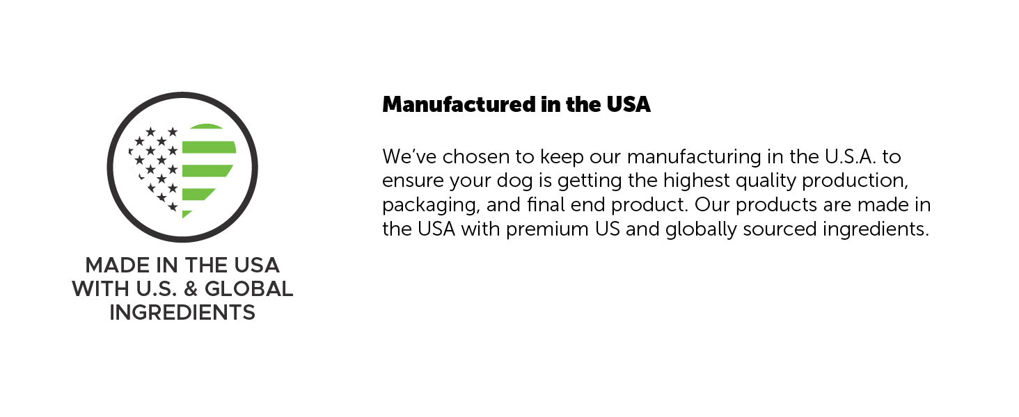 Made in USA with US and global ingredients