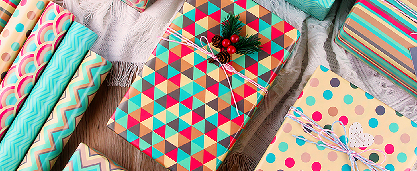 Birthday Gift Wrapping Paper Sheets for Kids Recyclable Gift Wrap 6