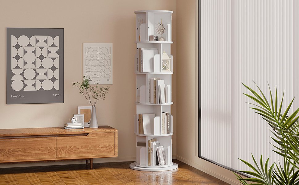 Amazon.com: MXV Rotating Bookshelf, 360 Display 5 Tier