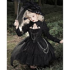 ゴスロリドレス 森ガールロリータ ゴシック風長袖地雷系 黒魔術 ハロウィン学園祭 ゴスロリドレス 森ガールロリータ ゴシック風長袖地雷系 黒魔術