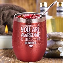 12oz Insulated Wine Tumbler with lid & Straw