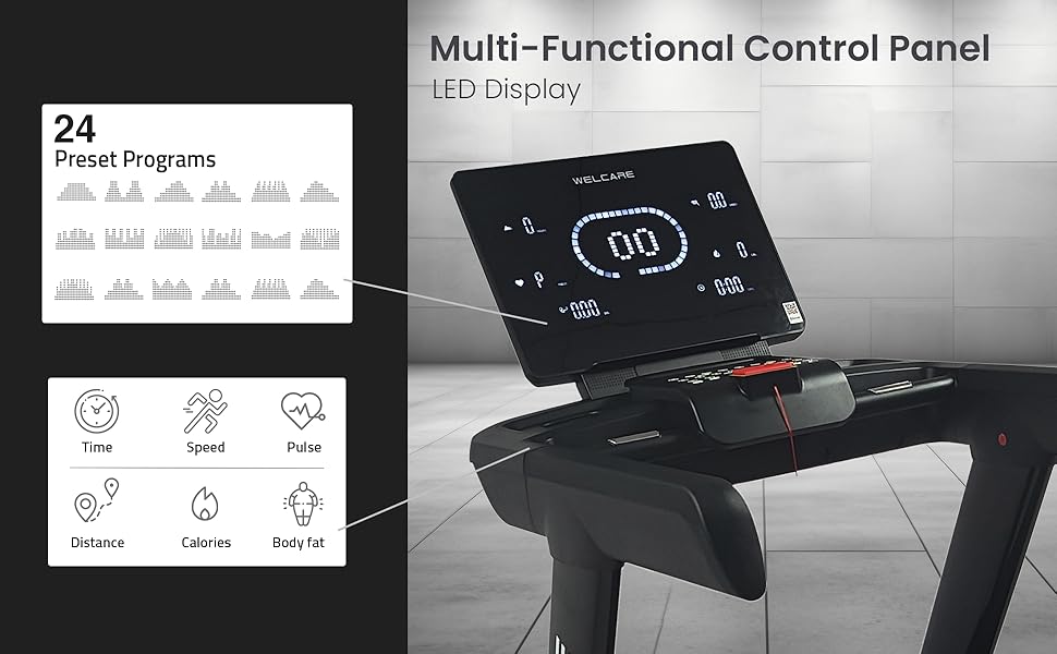 WELCARE WC9600 Commercial Treadmill 4 HP AC Motor ... 5 1