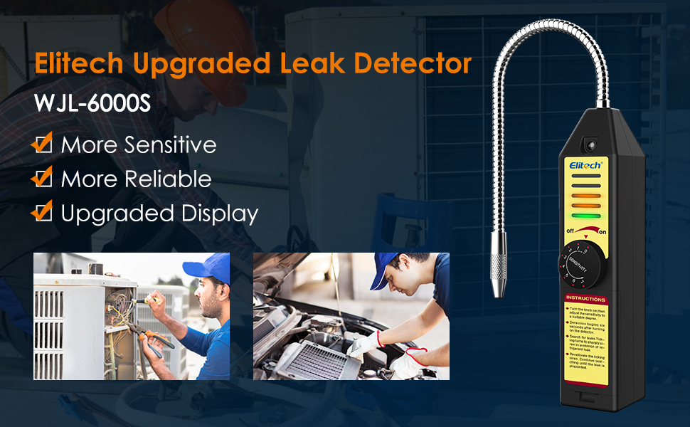 Elitech WJL6000S Freon HVAC Halogen Refrigerant Leak Detector R22