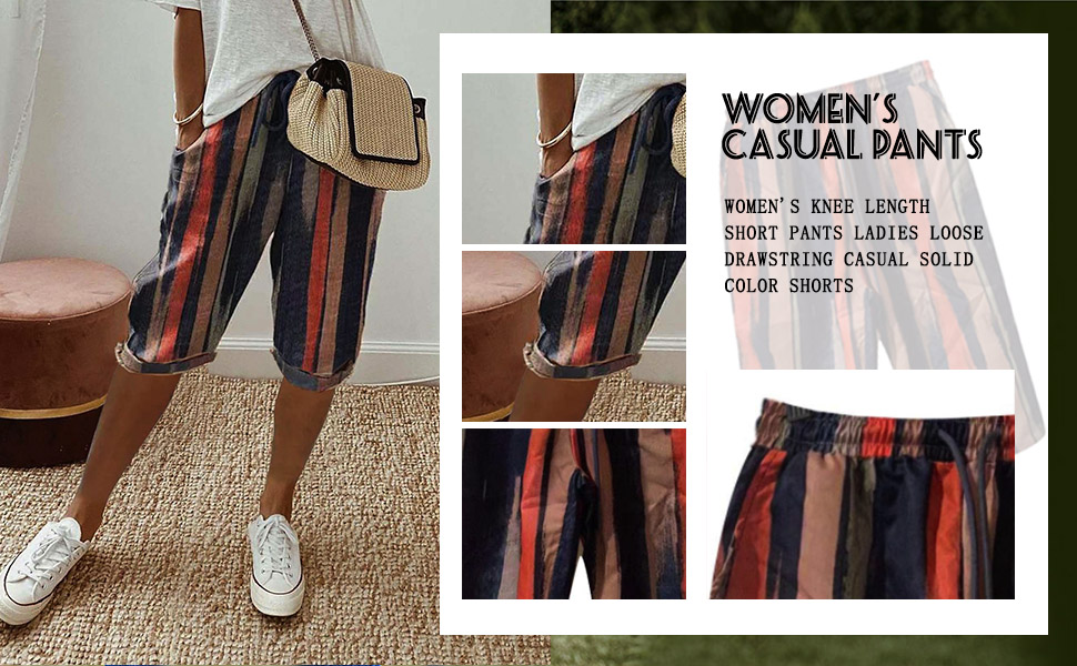 Leinenhose Damen, Knielange Hose Damen, Bequeme Hose Damen, Kurze Hose Damen Sommer