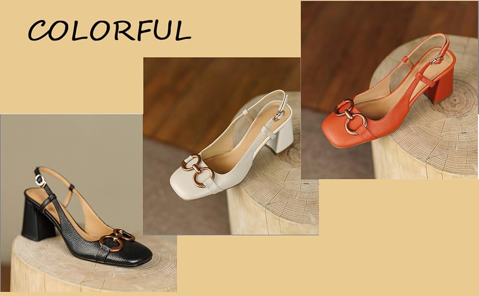 Amazon.com | Vertundy Women's Slingback Chunky Heel Sandals