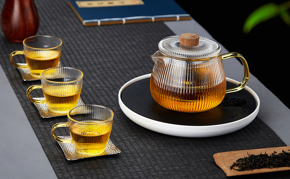 Glass Teapot with Infuser, Unbreakable 20oz Kettle Teapot