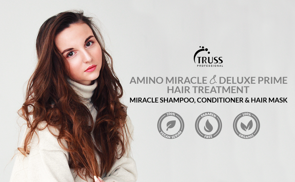 Truss Miracle Conditioner and Shampoo Set Bundle with Heat
