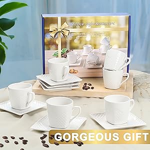 Juego de café turco; tazas dobles de expreso; juego de tazas para cafe set elegantes; regalos de espresso