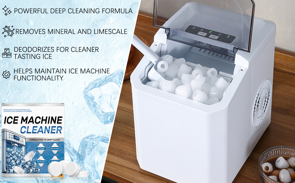 Ice Machine Cleaner Maker Descaler - 24 Clean Tablets