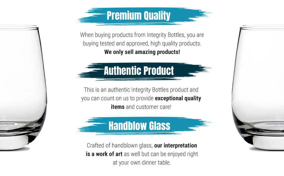 Integrity Bottles, GOT, MOD, Stemless Wine Glass, Handmade