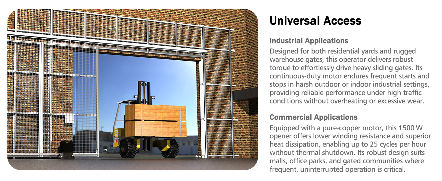 sliding gate opener automatic industrial commercial heavy duty gates