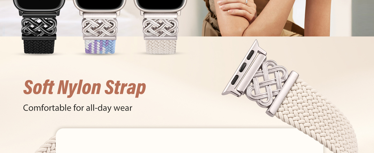 Braided Stretchy Band Compatible with Apple Watch Bands 38/40/41/42/44/45/46/49mm Women Men