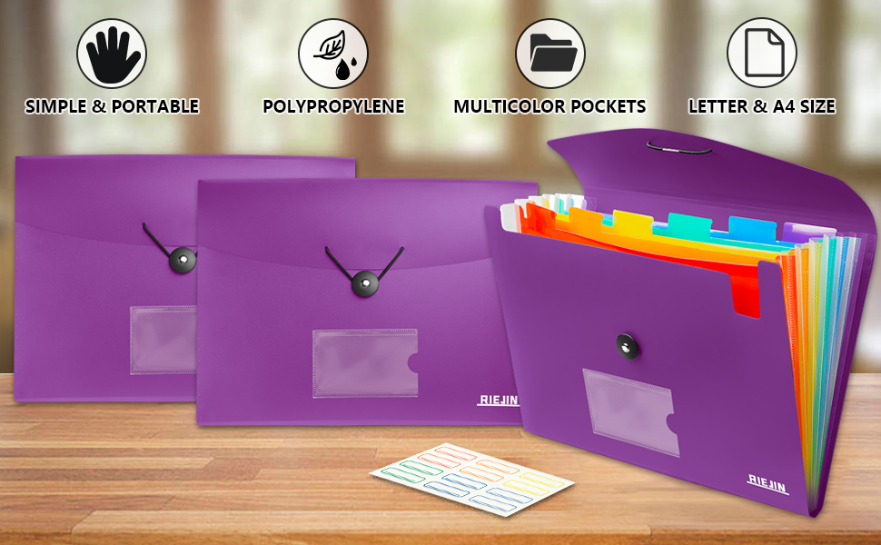 Accordian File Organizer 7 Pocket Expanding File Folder with Labels