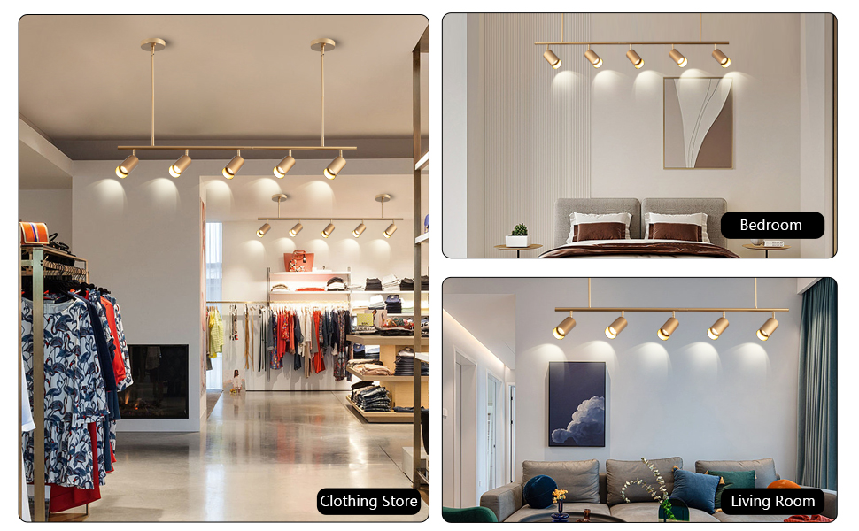 YongMing CL 5Light Chandelier Track Light, Modern Gold Track Light