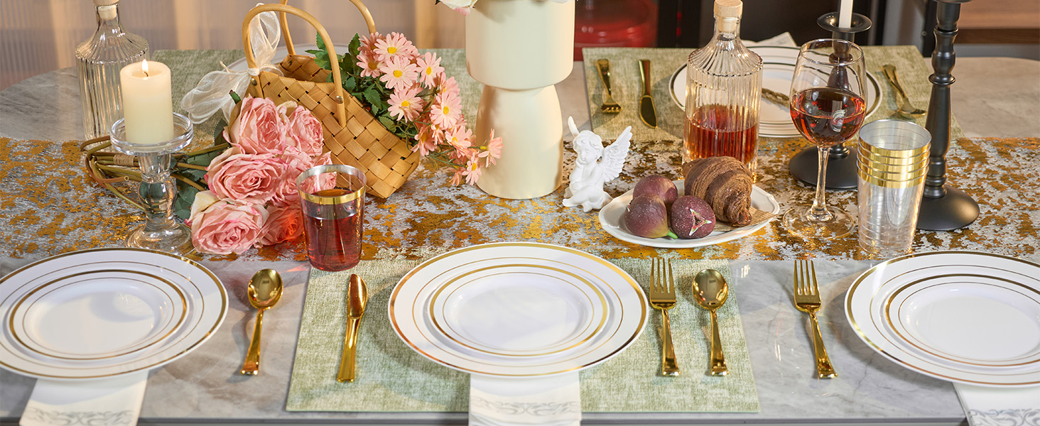 Gold Dinnerware Set