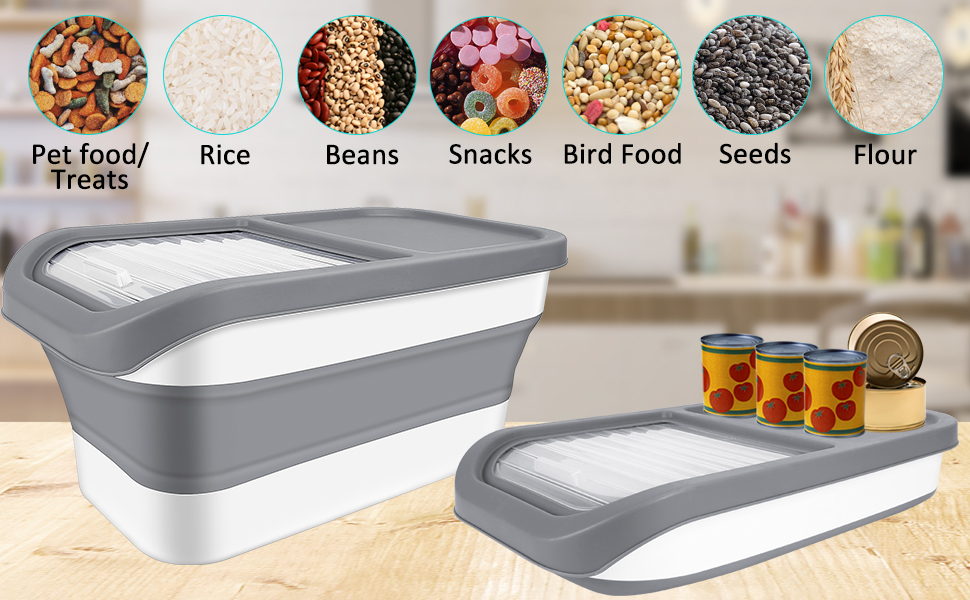 YECERCAN Pet Food Storage Containers, Collapsible Dog Food