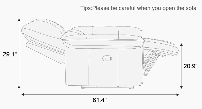 manual recliner chair size