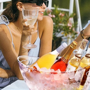 Beverage Tubs Ice Buckets for Parties Clear Acrylic Champagne Bucket