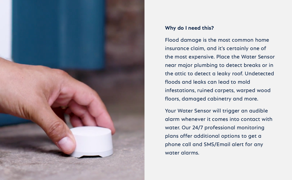 SimpliSafe Water Sensor Alarm Flood Detection Compatible with Gen 3