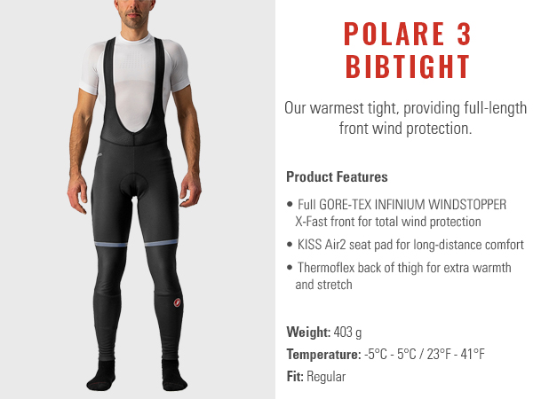 Castelli POLARE 3 BIBTIGHT サイズM CASTELLI, Polare 3 Bibtight - The Cyclery