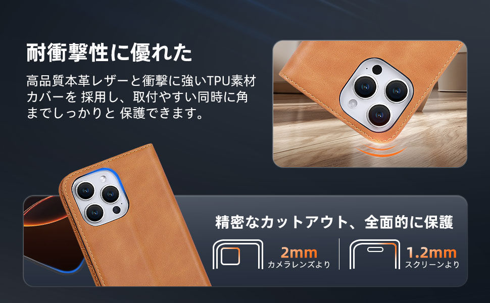 Amazon.co.jp: VISOUL iPhone16 ProMax 対応ケース 手帳型 本革
