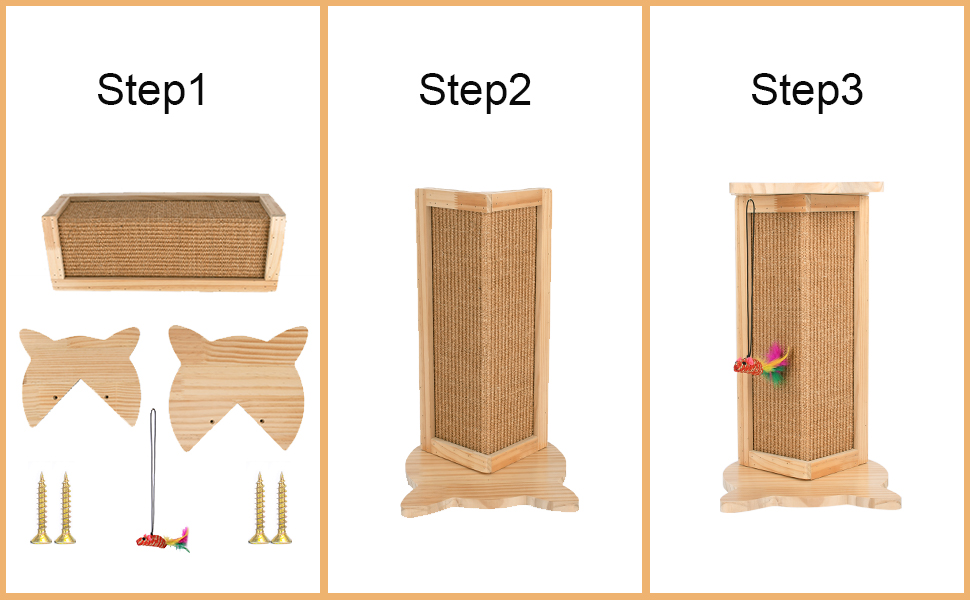 Cat Corner Sofa Scratcher for Indoor Cats, Natural Sisal