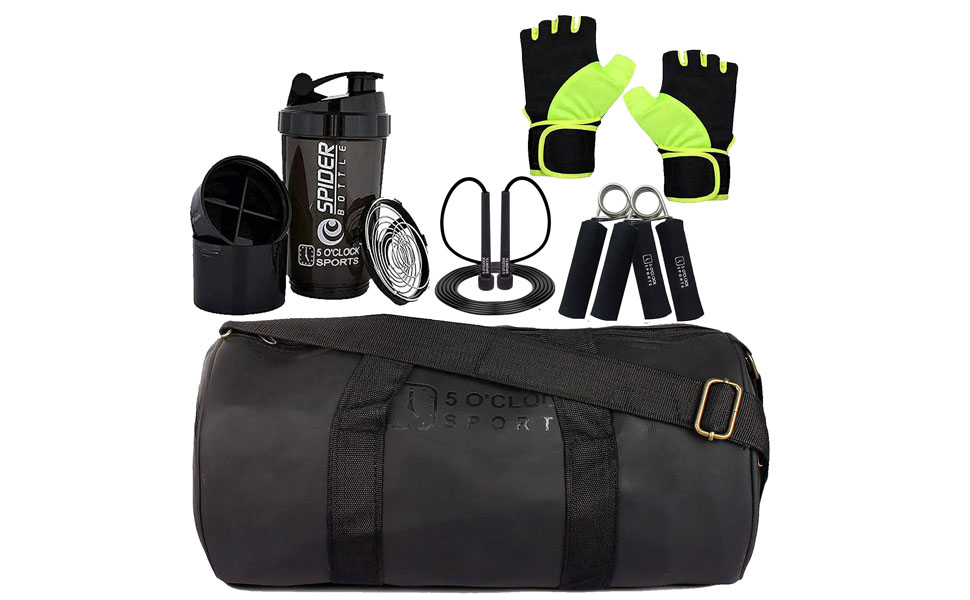 Buy 5 O'CLOCK SPORTS Gym Bag Combo Set Enclosed With Soft Leather Gym