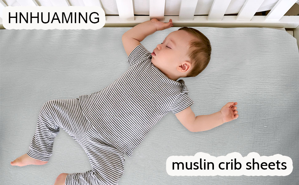 Muslin Crib Sheets 2 Pack for Girl and Boy, Breathable and