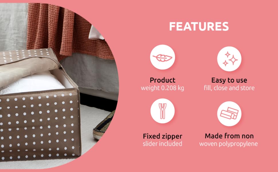 Compactor Clothes Storage Bag with Zip, Foldable Cupboard and Wardrobe