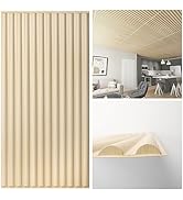 Art3d 2x4 ft Drop Ceiling Tiles in Oak, 12-Sheet Semi-Cylinder Design 3D Wall Panels for Interior...