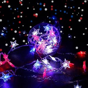 Patriotic Star String Lights