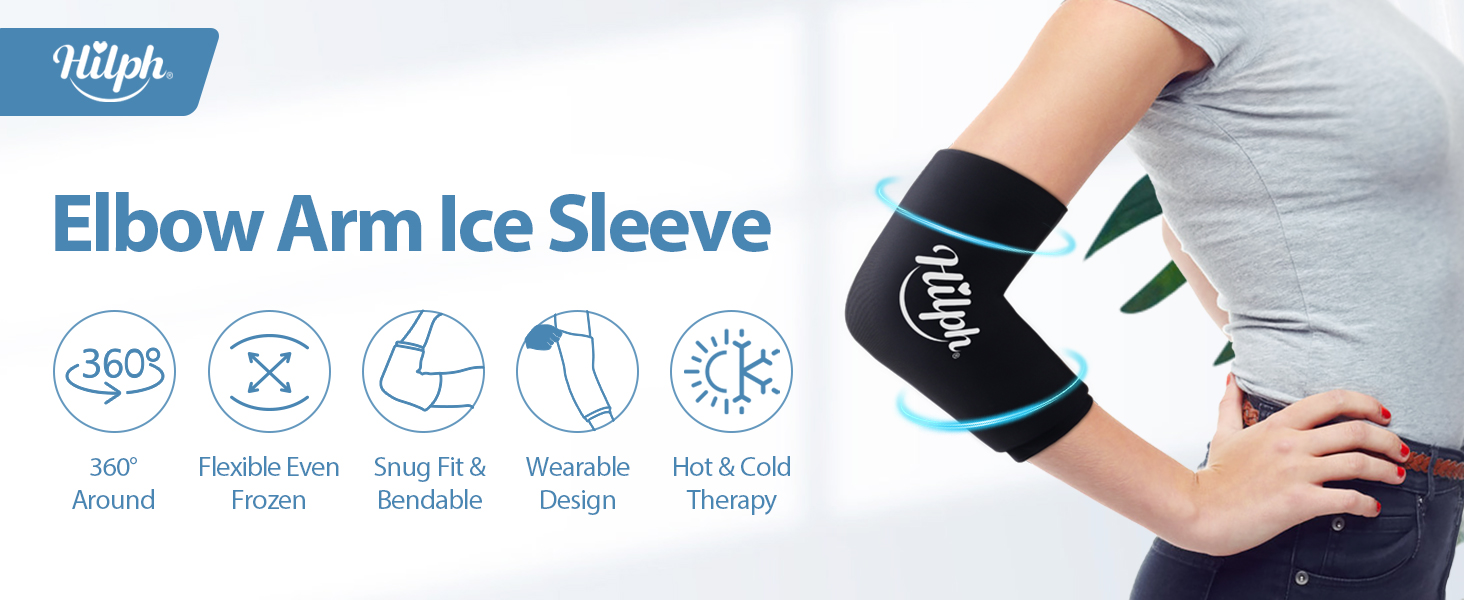 Hilph Elbow Ice Pack for Tendonitis, Wearable Cold Compression Sleeve