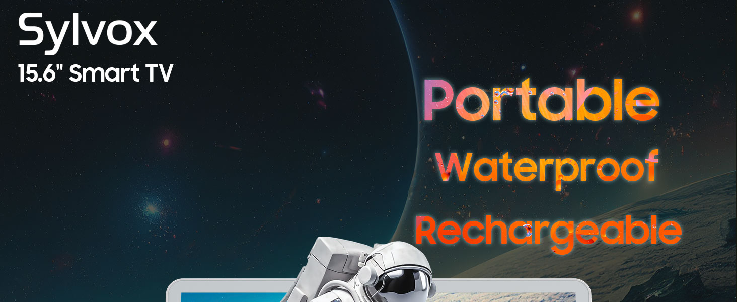 portable tv small smart tv 15.6 inch 16 inch Google TV rechargeable tv waterproof 12V