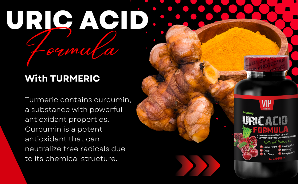 Uric Acid Cleanse and Detox with Turmeric, Tart Cherry, Celery, Milk Thistle, Pomegranate