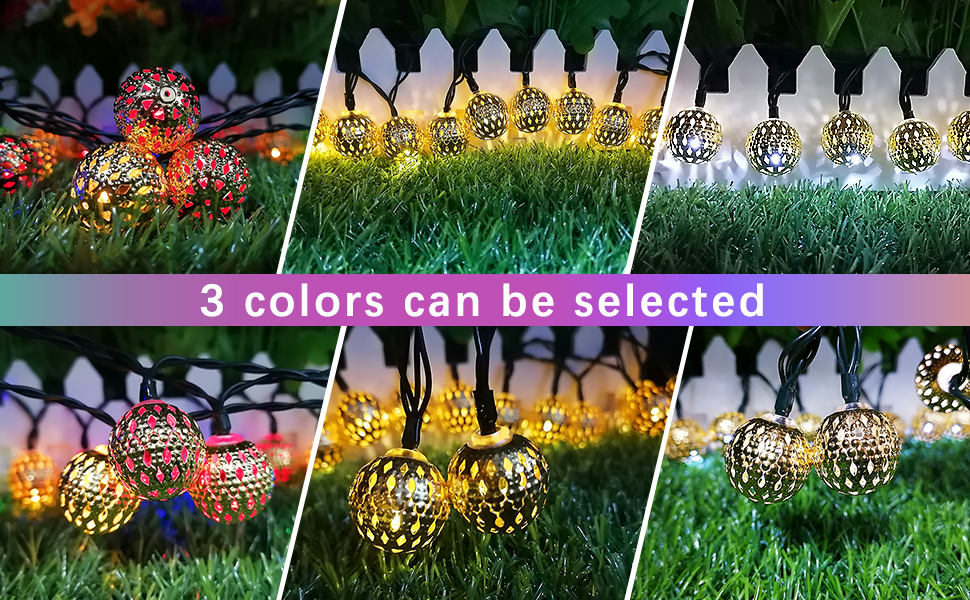 Solar String Lights Outdoor, 8 Modes 23ft 50LED Garden Lights Solar