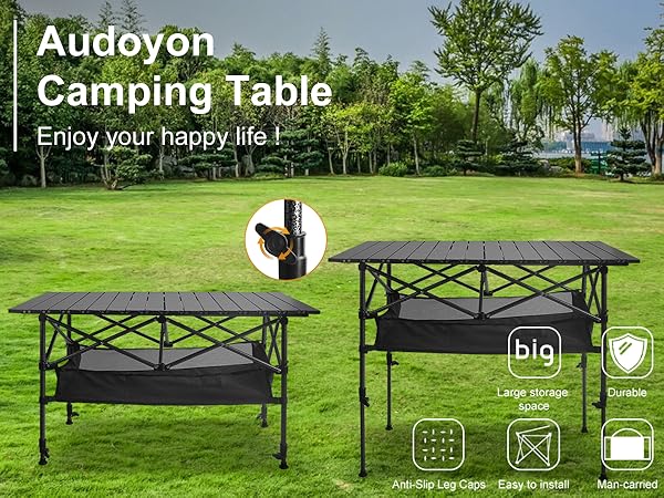 Droppers アウトドアテーブル black smith Amazon.com: Folding Camping Table, Outdoor Roll-up Table