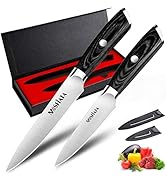 MOSFiATA Kitchen Knife Set 5”/13cm Chef Knife Vegetable Chopping Cooking Knife and 3.5”/9cm Fruit...